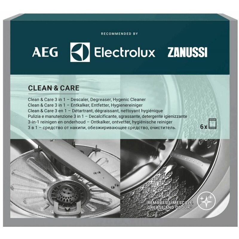 foto del prodotto decalcificante, sgrassante, detergente igienico 6 bustine x 50 g accessori e prodotti electrolux 346204