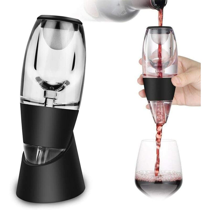 foto del prodotto decanter per vino, aeratore per vino, caraffa per vino con filtro per vino, confezione regalo,