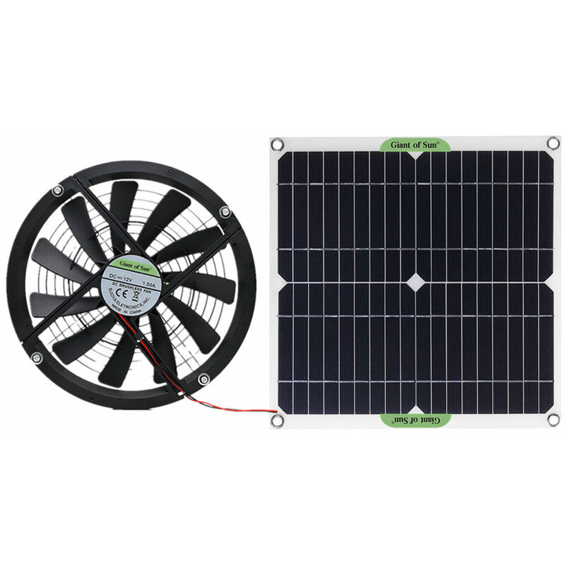 foto del prodotto decdeal 100w 18v pannello solare in silicio monocristallino 10 pollici mini ventola di raffreddamento solare ventola di scarico per toilette per