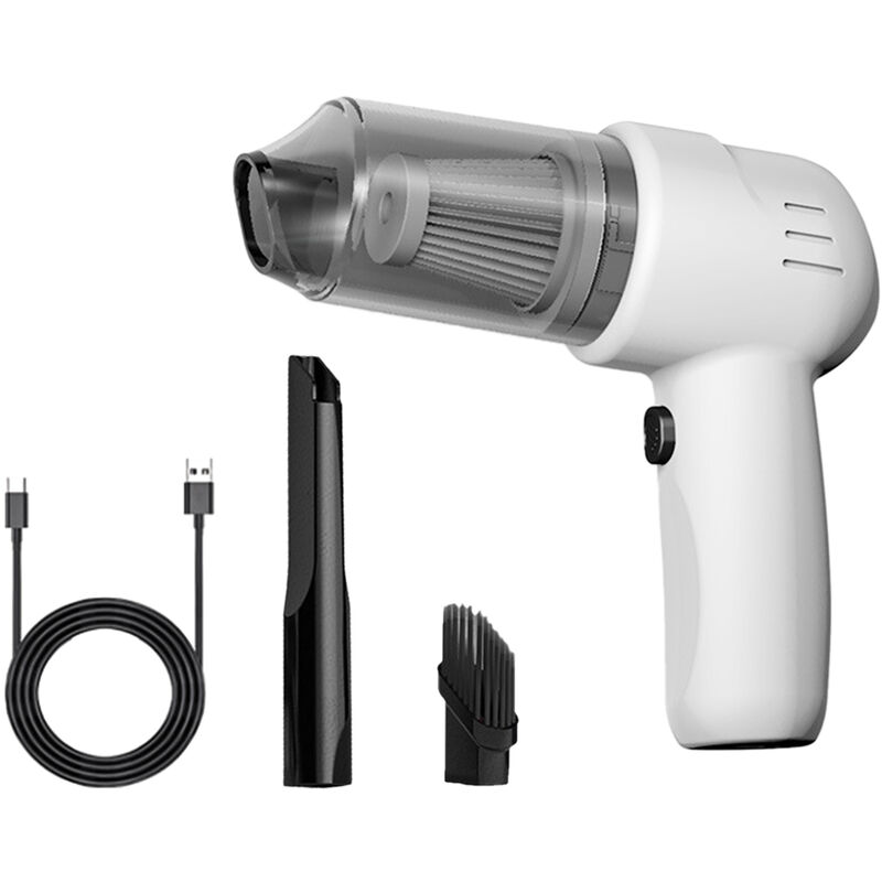 foto del prodotto decdeal aspirapolvere portatile con kit di pulizia per aspirapolvere portatile wireless da 100 w 9000 pa, bianco