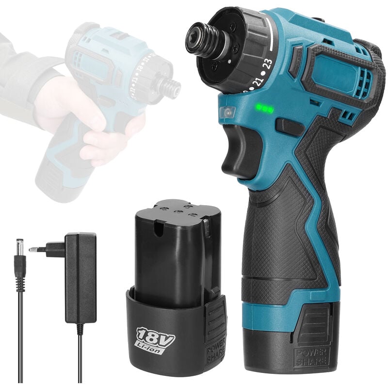 foto del prodotto decdeal avvitatore elettrico brushless al litio 18v, avvitatore elettrico, avvitatore a percussione, avvitatore elettrico cordless, velocit 
