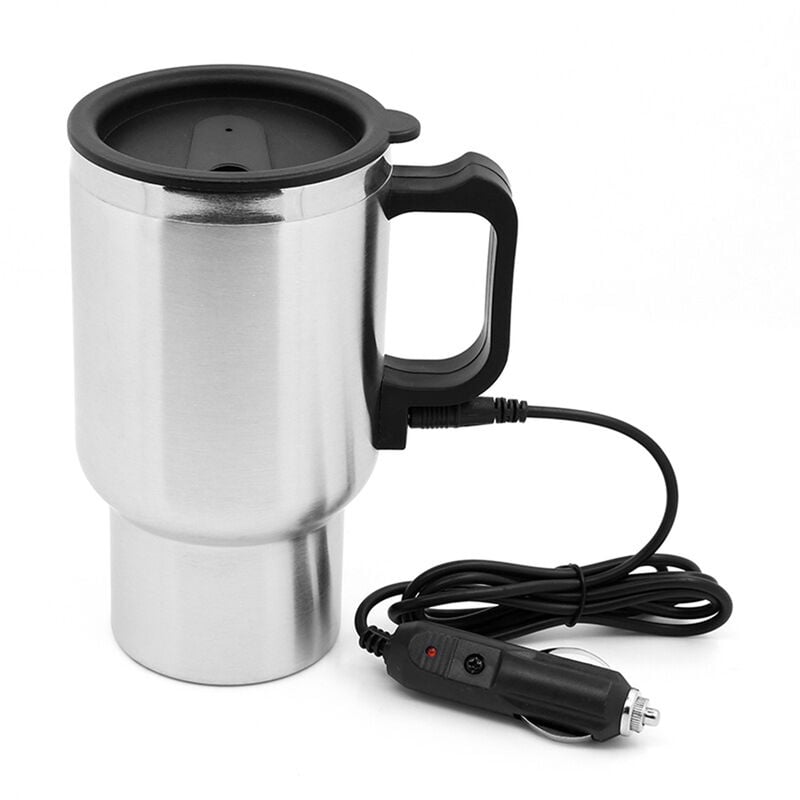 foto del prodotto decdeal bollitore elettrico per auto bollitore per auto in acciaio inossidabile thermos da viaggio riscaldamento bottiglia d acqua tazza