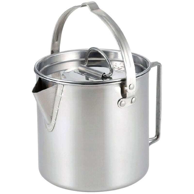 foto del prodotto decdeal bollitore pieghevole portatile da esterno, bollitore da picnic in acciaio inossidabile, 1,2 litri, argento