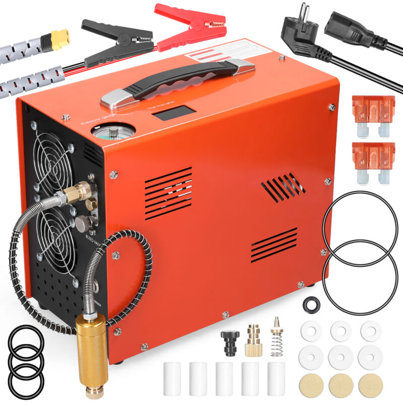foto del prodotto decdeal compressore d aria elettrico ad alta pressione da 4500 psi con barometro compressore d aria con spegnimento automatico intelligente