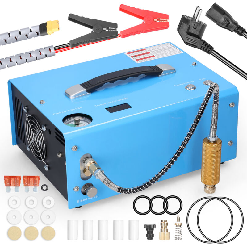 foto del prodotto decdeal compressore d aria elettrico ad alta pressione da 4500 psi con barometro compressore d aria portatile intelligente con spegnimento