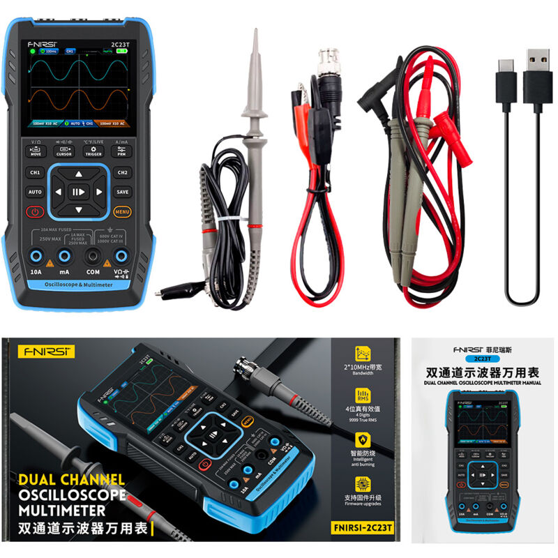 foto del prodotto decdeal generatore di segnali multimetro 3 in 1, oscilloscopio con display ips da 2,8 pollici, larghezza di banda 10 mhz, frequenza di