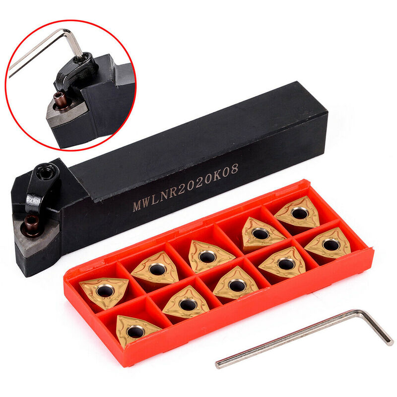 foto del prodotto decdeal holder 10pcs mwlnr2020k08 wnmg080404 inserti in metallo duro key tornio inflessione