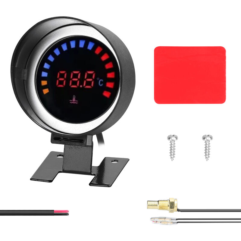 foto del prodotto decdeal indicatore della temperatura dell acqua da 52 mm misuratore digitale per auto display a led 0 120 con funzione di allarme sensore per