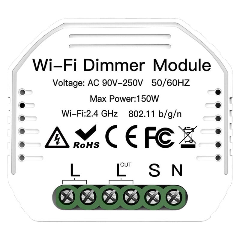 foto del prodotto decdeal interruttore dimmer modulo dimmer wifi 90 250 v, interruttori luce intelligenti, interruttore a 2 vie, telecomando app controllo vocale