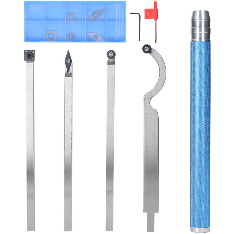 foto del prodotto decdeal kit di utensili per tornitura per tornio in metallo ad alta durezza da 12 pezzi set, set di supporti per barre noiose per la lavorazione di