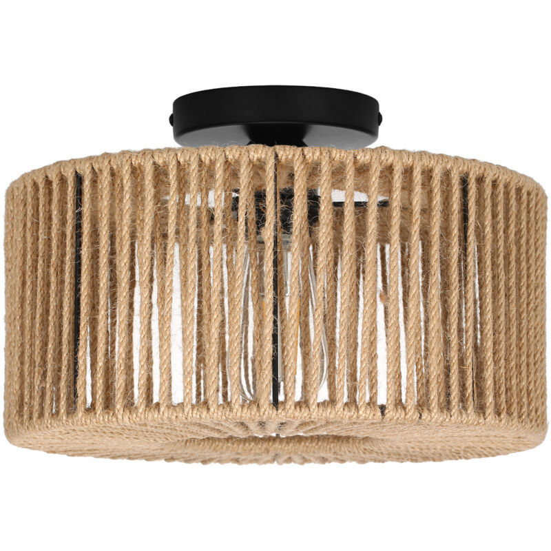 foto del prodotto decdeal lampade in rattan intrecciato rotonde in stile retr , foyer, illuminazione del corridoio, plafoniere, paralume in rattan senza lampadine,