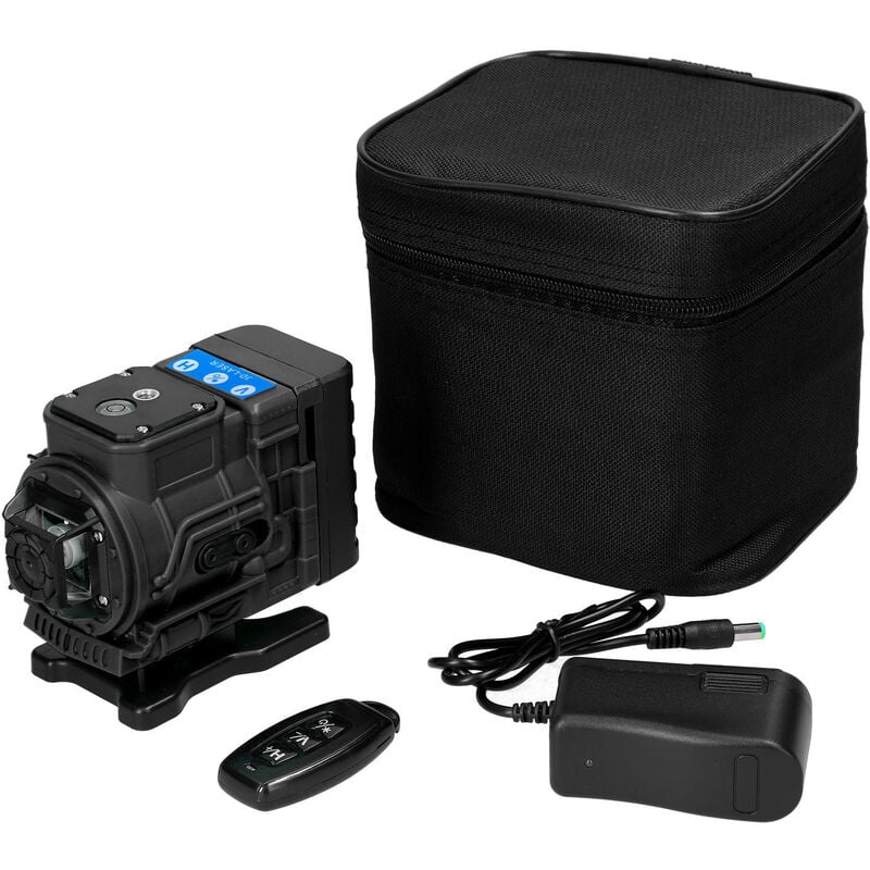 foto del prodotto decdeal livella laser orizzontale con 12 linee laser orizzontali e verticali, sistema di autolivellamento a 3 gradi, con telecomando e una batteria