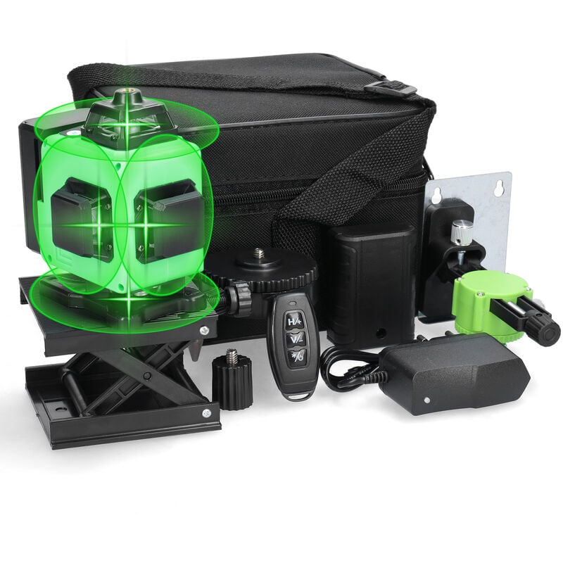 foto del prodotto decdeal livello laser a 16 linee, livello laser automatico con telecomando e funzione di autolivellamento, strumenti di livellamento per la