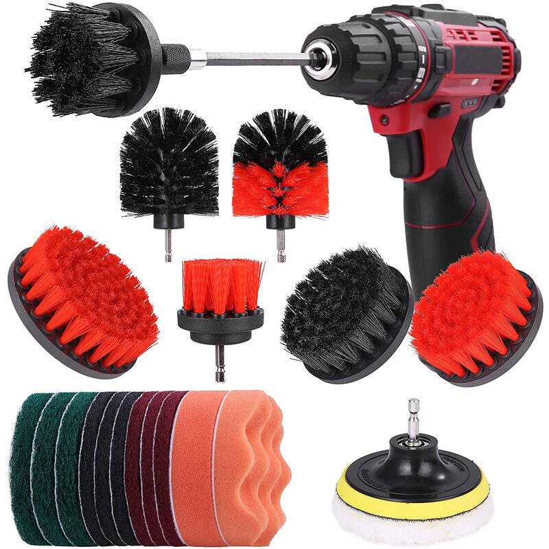 foto del prodotto decdeal meterk 21 pezzi set di accessori per spazzole per trapano trapano non incluso set di spazzole per trapano per la pulizia spazzola per