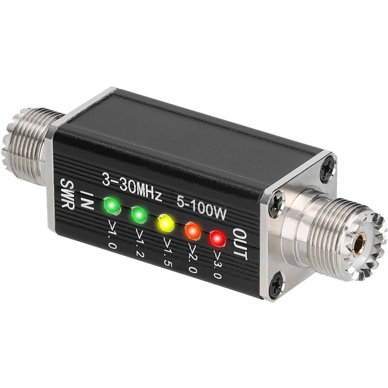 foto del prodotto decdeal misuratore swr led, frequenza 3 30 mhz, onde corte, indicatore di onde stazionarie con 5 led, interfaccia m femmina, multicolore