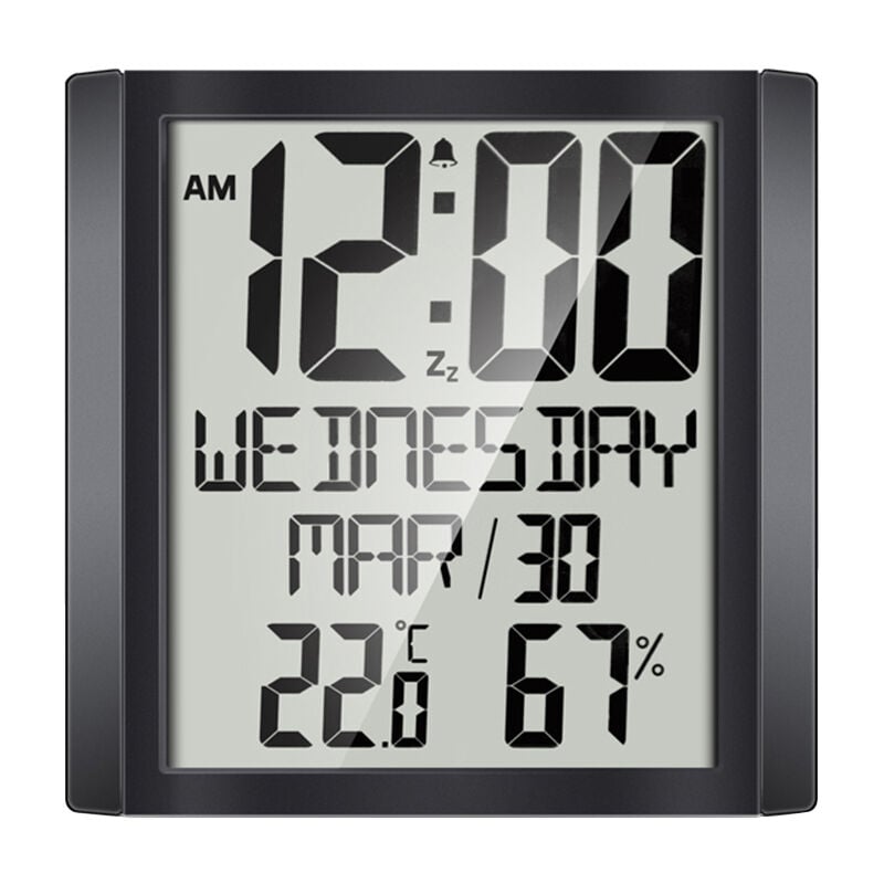 foto del prodotto decdeal orologio da parete digitale con temperatura e umidit , ampio display da 8,6 pollici, ora data settimana, sveglia e snooze ,