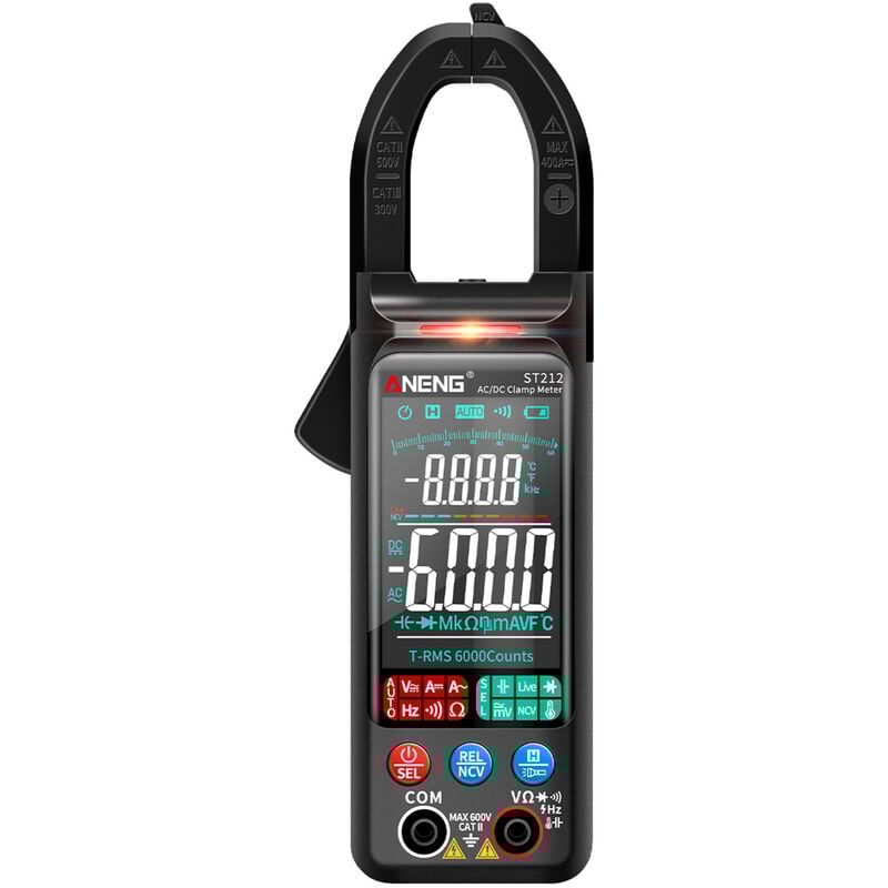 foto del prodotto decdeal pinza amperometrica digitale a 6000 conteggi pinza amperometrica ac dc voltmetro intelligente auto range clamp type tester