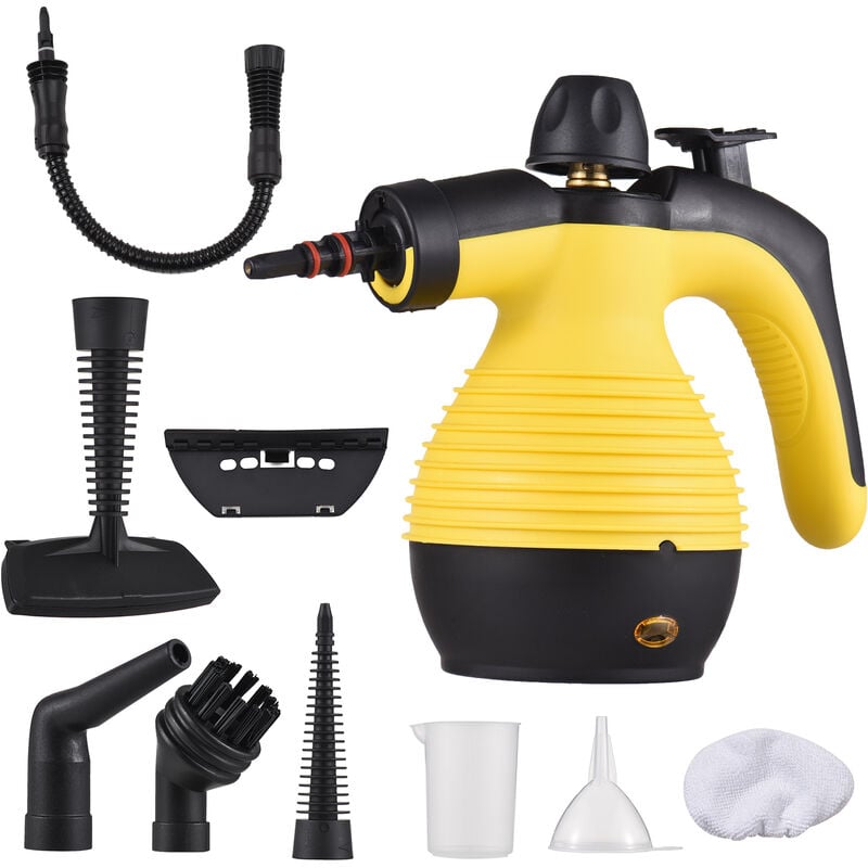 foto del prodotto decdeal pulitore a vapore portatile pulitore a vapore multifunzionale a pressione ad alta temperatura da 1050 w con 9 accessori per cucina, divano,