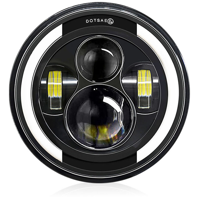 foto del prodotto decdeal pz 7 pollici auto moto faro led con drl indicatore di direzione anabbaglianti abbaglianti 7 faro rotondo 6000k 100w ip67 impermeabile