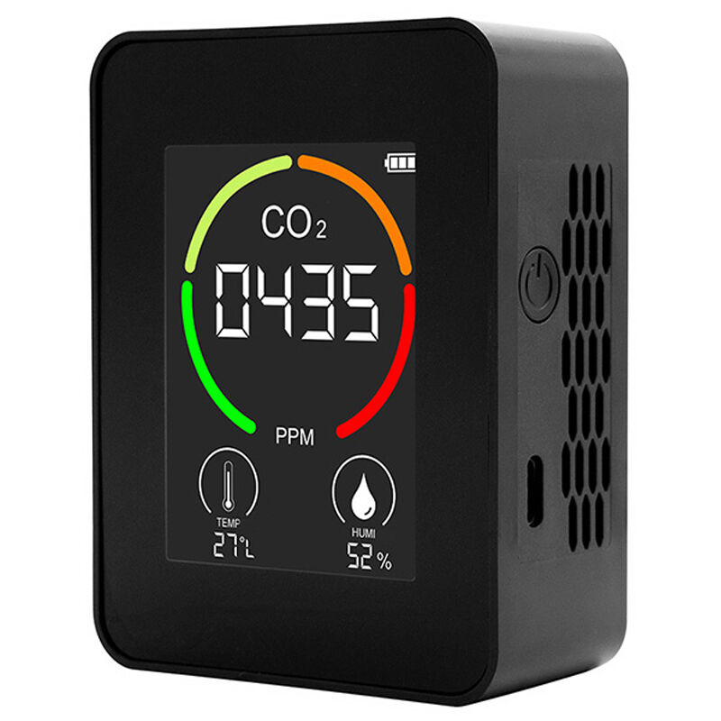 foto del prodotto decdeal rilevatore di anidride carbonica 3 in 1, co2, temperatura e umidit , display lcd, rilevatore portatile di qualit dell aria, calibrazione