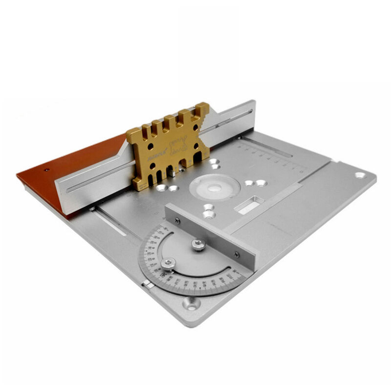foto del prodotto decdeal router table insert plate lega di alluminio fresatura del legno flip board rifilatura macchina incisione strumento ausiliario banchi per la