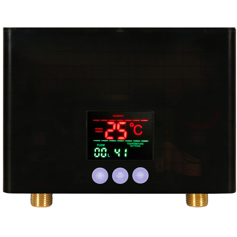 foto del prodotto decdeal scaldabagno istantaneo 3kw mini scaldabagno elettrico senza serbatoio montaggio a parete con display led regolazione della temperatura a 3