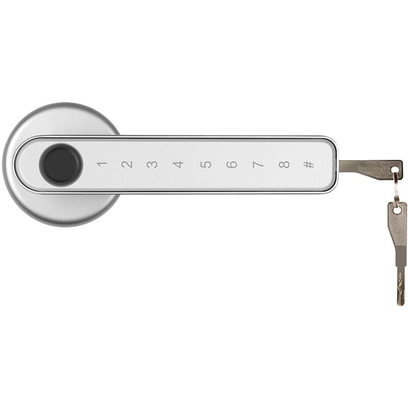 foto del prodotto decdeal serratura per porta con impronta digitale e password, maniglia per porta intelligente, serrature per porte, set di serrature a leva per