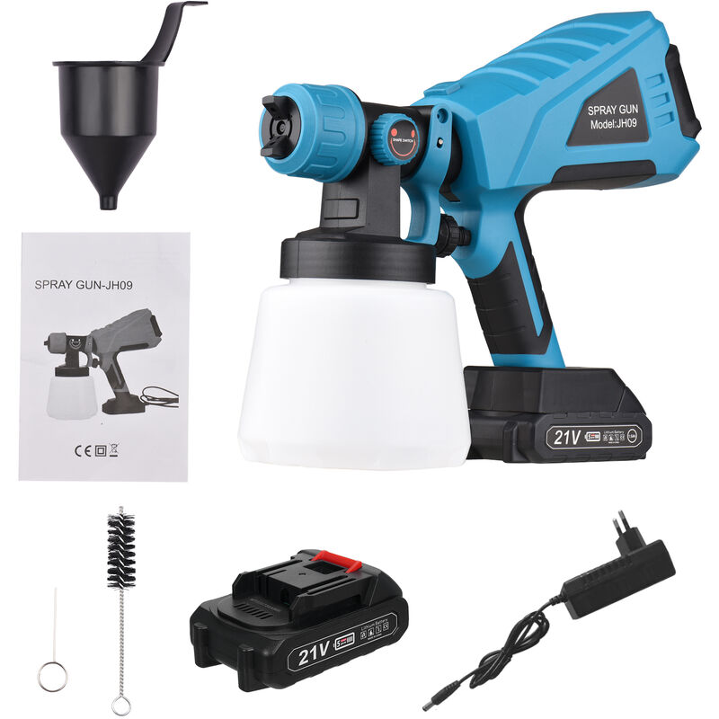 foto del prodotto decdeal spruzzatore di vernice portatile senza fili portatile con contenitore da 1000 ml ugello da 2,5 mm spruzzo elettrico per disinfezione della