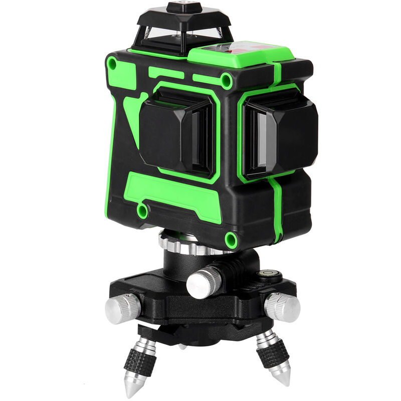 foto del prodotto decdeal strumento di livello laser 3d a 12 linee linee orizzontali verticali con funzione autolivellante, 1 batteria con supporto a parete, spina