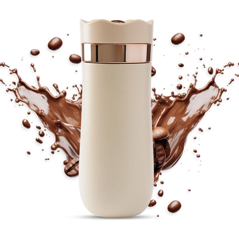 foto del prodotto decdeal tazza da viaggio portatile french press, 320 ml 11 once, acciaio inossidabile, doppia parete, isolata, per caff macinato e foglie di t ,