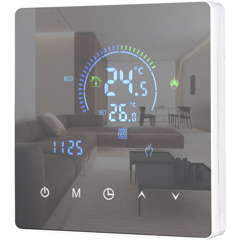 foto del prodotto decdeal termostato intelligente per riscaldamento acqua, versione ordinaria, schermo lcd, programmazione 5 2 settimane, display celsius, 90 240 v,3