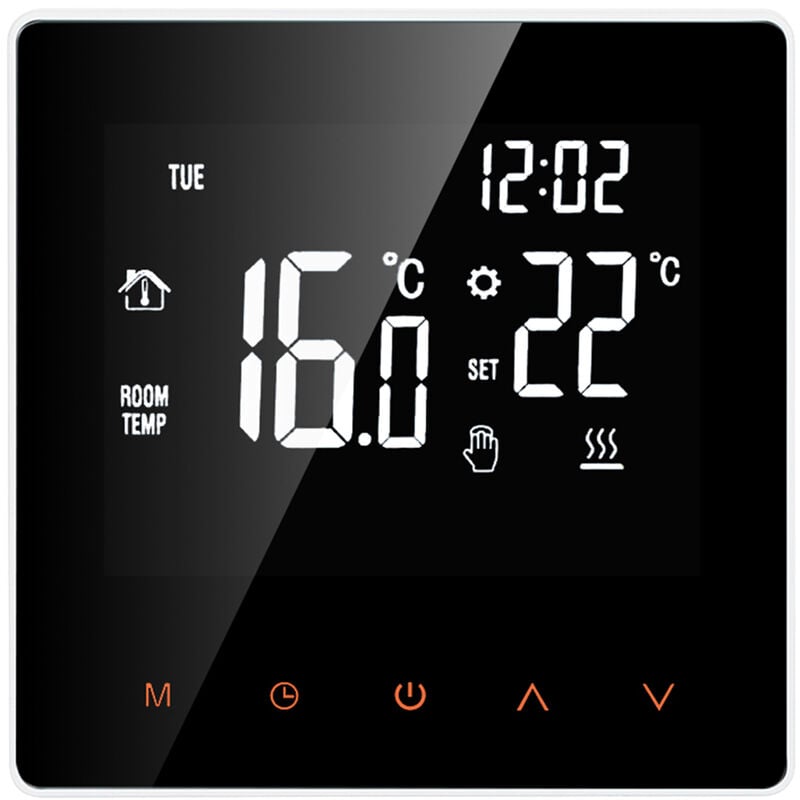 foto del prodotto decdeal termostato intelligente termostato digitale display lcd touch screen settimanale termostato elettrico programmabile per riscaldamento a
