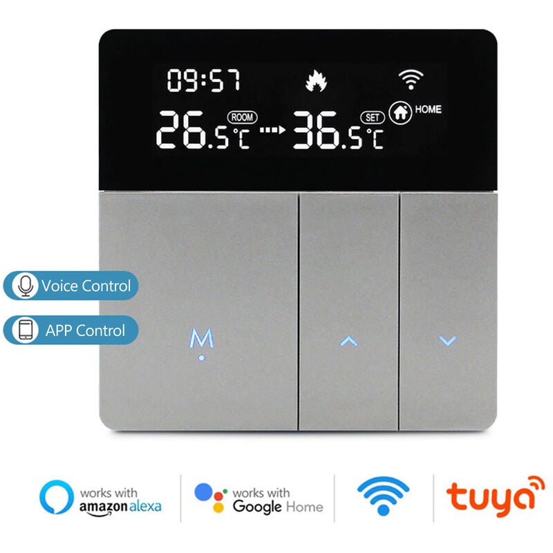 foto del prodotto decdeal termostato intelligente wifi con display lcd termostato per radiatore per riscaldamento intelligente app e controllo vocale regolatore di