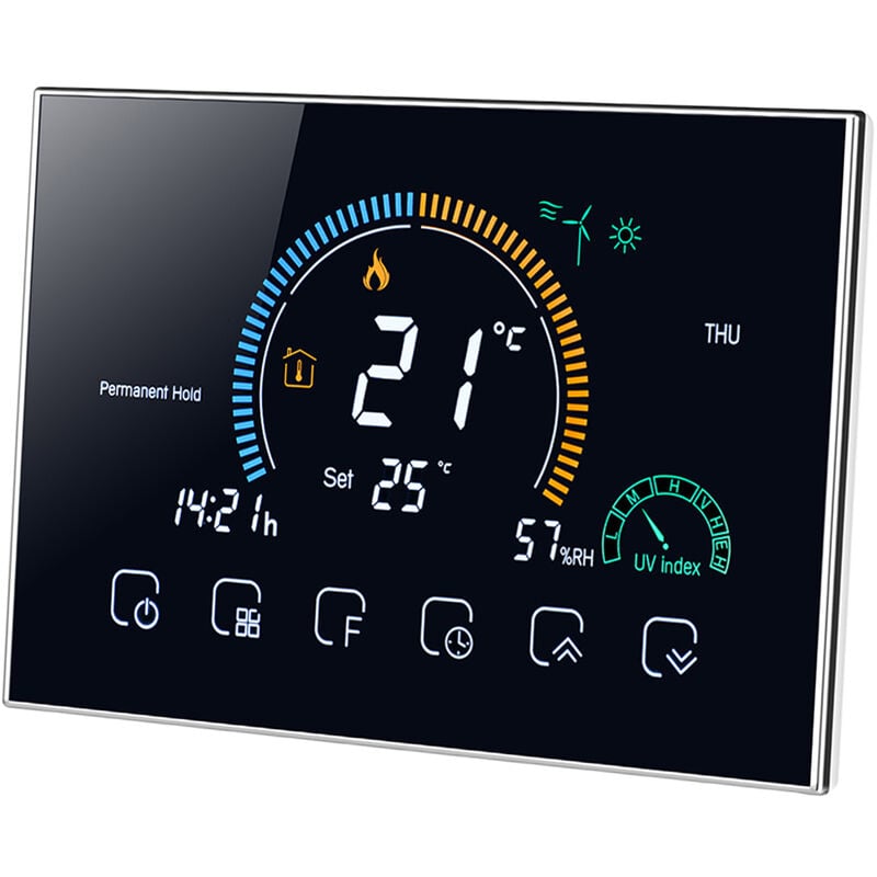 foto del prodotto decdeal termostato programmabile wi fi smart 95 240v 5 1 1 app sei periodi controllo vocale retroilluminazione lcd termoregolatore riscaldamento