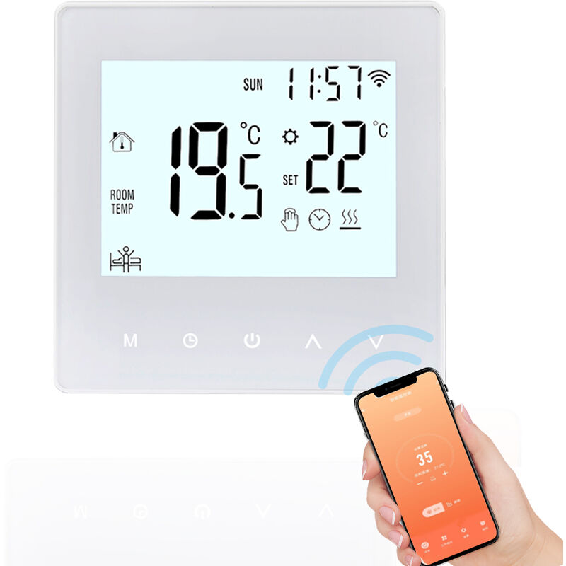 foto del prodotto decdeal termostato wifi smart tuya display lcd digitale programmabile regolatore di temperatura per riscaldamento a pavimento termostato da parete