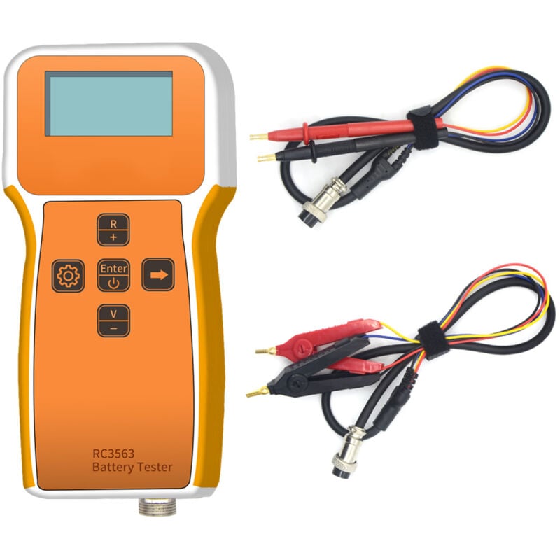 foto del prodotto decdeal tester batteria, rilevatore di resistenza interna della batteria ad alta precisione con display lcd, tester batteria per manutenzione