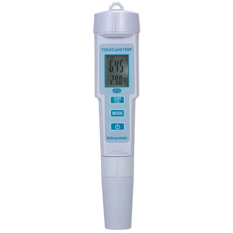 foto del prodotto decdeal tester di qualit dell acqua 4 in 1, misuratore di ph ec tds temperatura, tester con display retroilluminato impermeabile ip55
