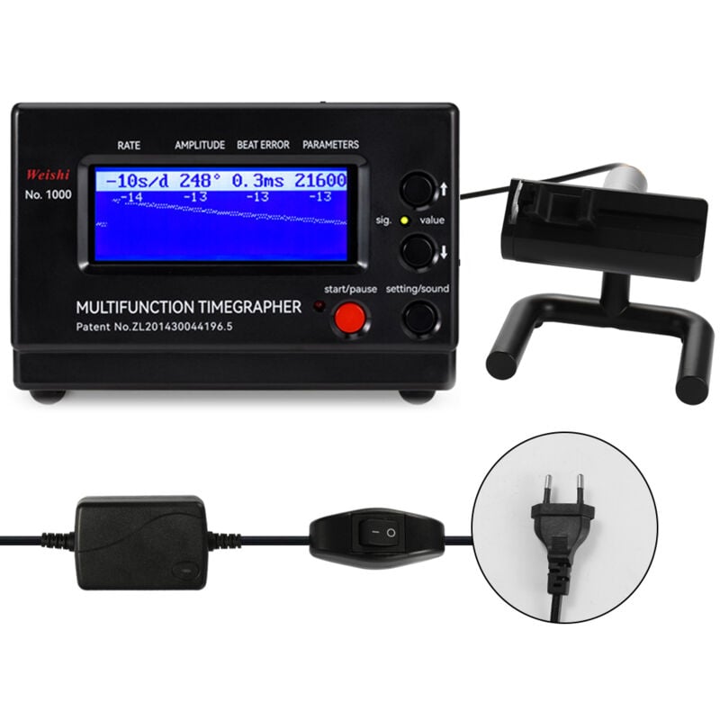 foto del prodotto decdeal tester per orologi meccanici, custodia per pc multifunzionale professionale, cronometro, tester per orologi meccanici per riparatori e