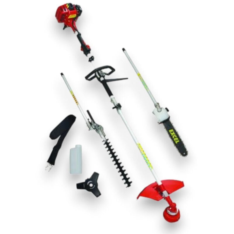 foto del prodotto decespugliatore a scoppio 2 tempi 25cc multifunzione regolabile con tagliasiepi troncarami e potatore