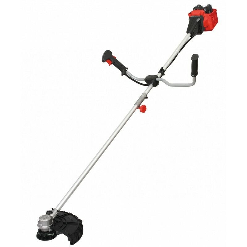 foto del prodotto decespugliatore elettrico a batteria funzionante con 2 batterie da 20v 640w du22040bp