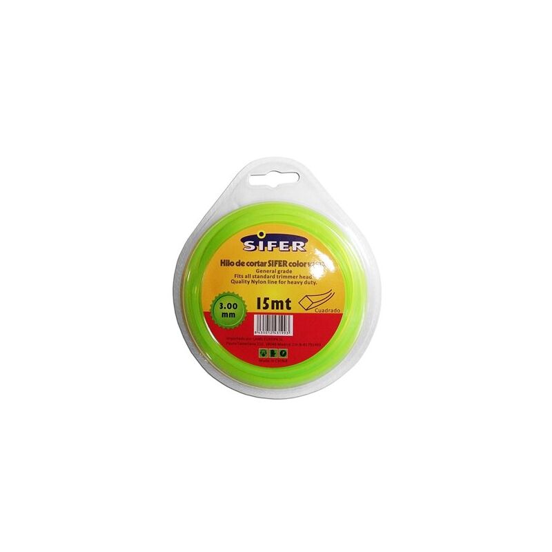 foto del prodotto decespugliatore quadro sifer verde filo 3 mm x 15 mt