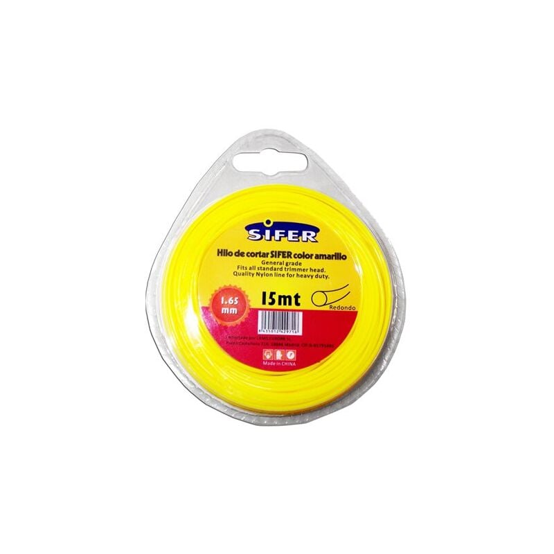 foto del prodotto decespugliatore tondo giallo sifer filo 1,65 mm x 15 mt
