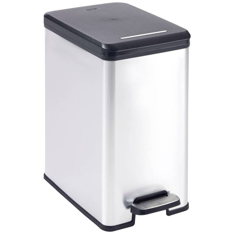 foto del prodotto deco bin 240639 bidone della spazzatura 25 l l x a x p 250 x 450 x 420 mm argento, nero 1 pz. curver