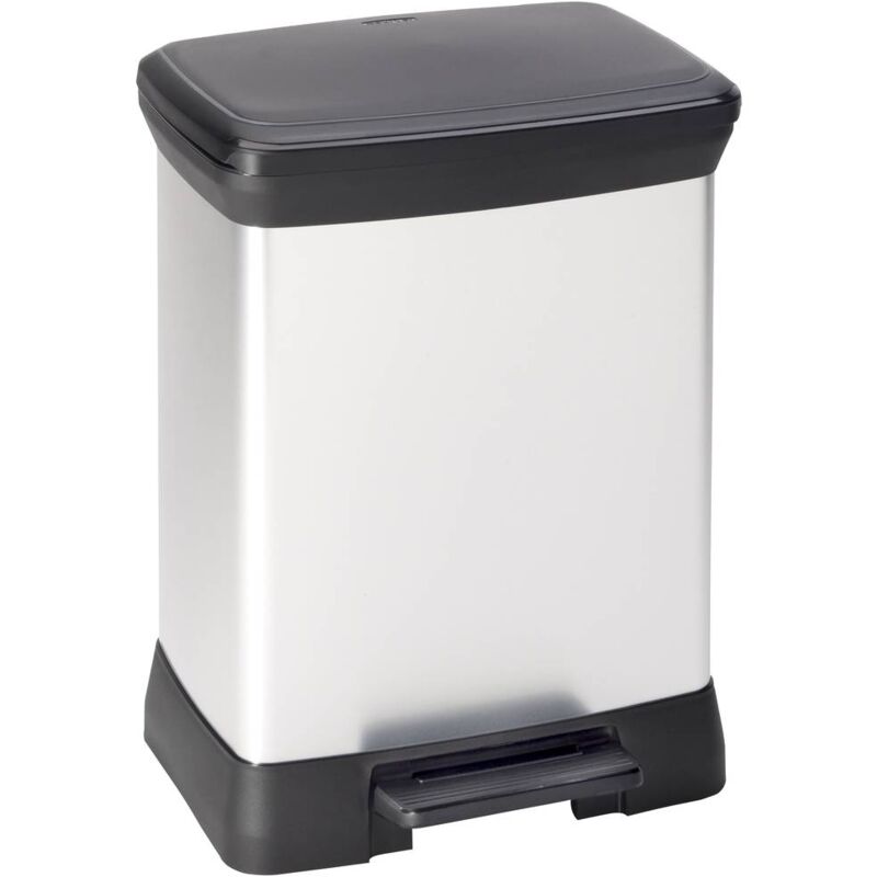 foto del prodotto deco bin 240642 bidone della spazzatura 30 l l x a x p 390 x 510 x 290 mm argento, nero 1 pz. curver