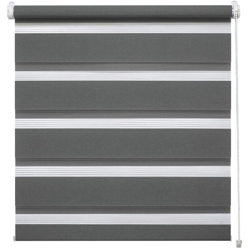 immagine 0 del prodotto deco company, tenda a rullo doppia a incastro, con catenella laterale e installabile senza forare, bande trasparenti e opache, materiale di montaggio