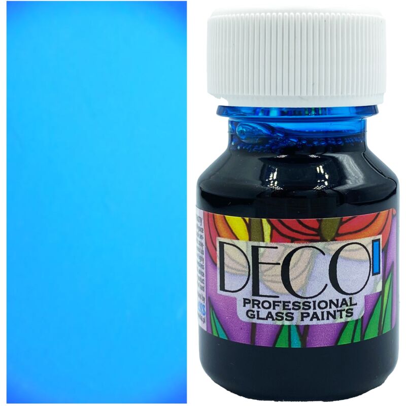 foto del prodotto deco vernice per vetrate a freddo renesans 120 blu ciano 30ml