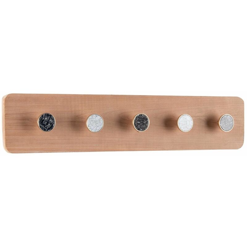 foto del prodotto decor space appendiabiti helka da parete in legno di abete con 5 ganci in metallo