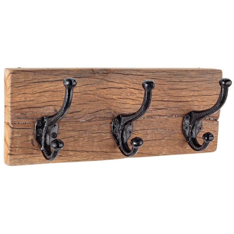 foto del prodotto decor space appendiabiti rafter struttura in legno con ganci in ferro per arredamento 3 ganci