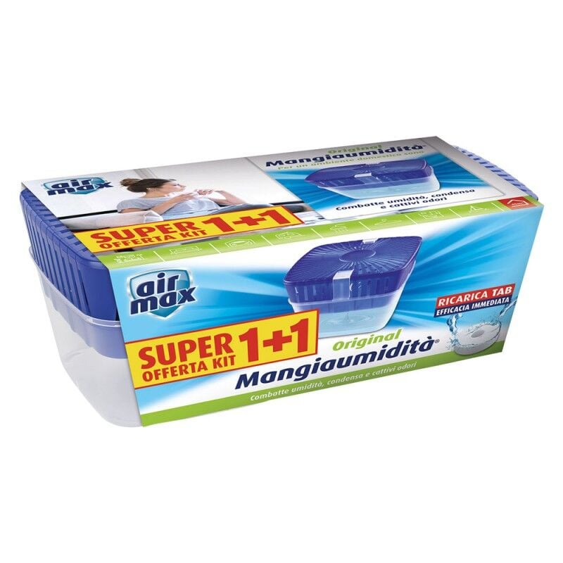 foto del prodotto decor space - deumidificatore 'air max vortex' kit da 450 gr sistema sistema assorbi umidita da bagno