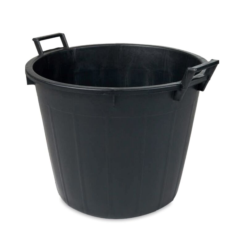 foto del prodotto decor space mastello in plastica a due manici senza fori per mosto del vino e agricoltura nero 65 litri